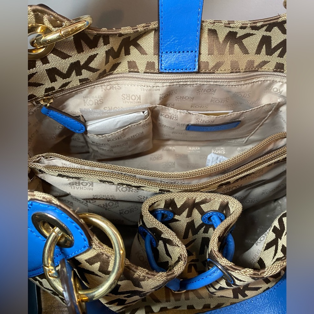 NWT Michael Kors Ludlow bag RARE Blue trim - Picture 16 of 16